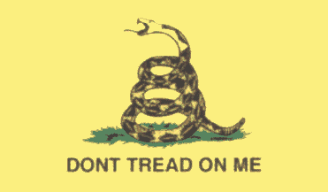 [GIF image of Gadsden flag (1776): DONT TREAD ON ME]
