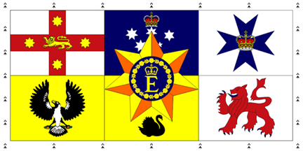 [Personal Standard of Queen Elizabeth II in Australia, proportions 1:2]
