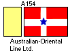 [Australian-Oriental Line Ltd. houseflag and funnel]