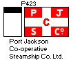 [Port Jackson & Manly Steamship Co. Ltd. houseflag and funnel]