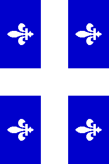 [Vertical Quebec flag]