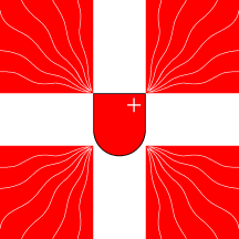 [Modern war flag of canton Schwyz (decorative only)]