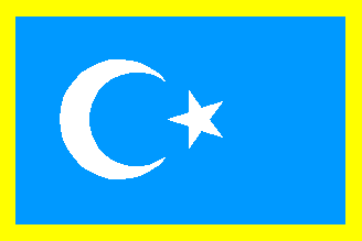 [Yellow bordered Uighur flag]