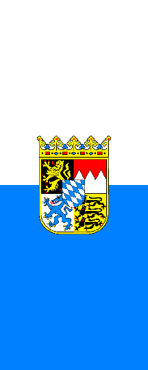 [Vertical Flag Variant, Horizontally Striped with 'Middle' Arms (Bavaria, Germany)]