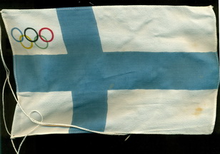 Finnish flag with Olympic rings