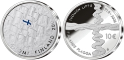 finnish coin with flag