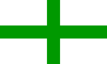 [White flag with equal green cross throughout]