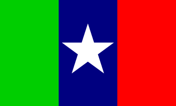 [green-blue-red tricolore, white star]