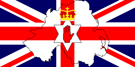 [A variant of the Northern Ireland flag]