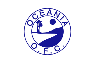[The flag of Oceania Football Confederation with the old emblem]