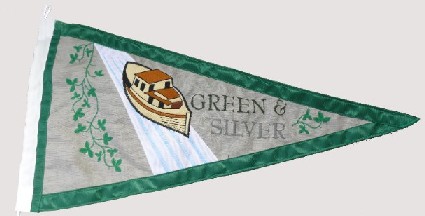 [Inland Waterways Association of Ireland Green and Silver flag]