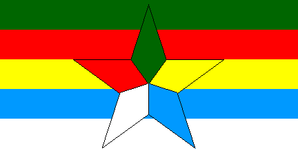 [Flag with five-coloured star (Israel)]