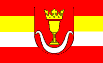 [Zlotniki Kujawski flag with Coat of Arms]