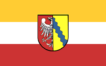 [Słubice county flag with Coat of Arms]