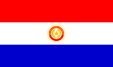 Paraguay flag with golden CoA