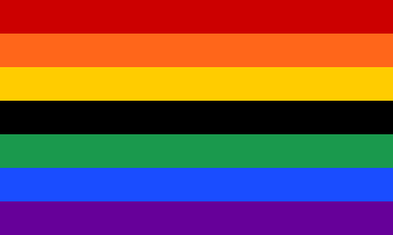 [Protest Rainbow flag]