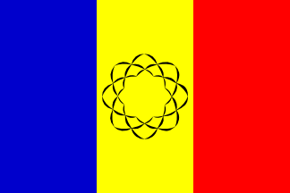 [Soka Gakai Buddhist flag]
