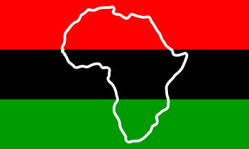 [Afro-American Red-Black-Green with Africa Outline flag]
