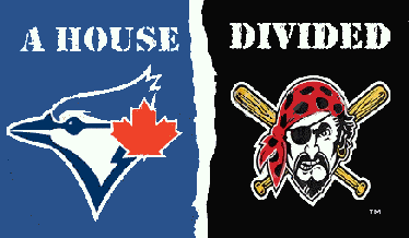 [Toronto Blue Jays-Pittsburgh Pirates rivalry flag]