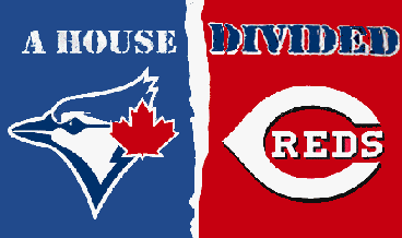 [Toronto Blue Jays-Cincinnati Reds rivalry flag]