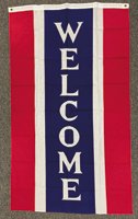 3x5' WELCOME 5 stripe vertical top grommets flag