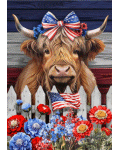 [Patriotic Highland Cow Banner]