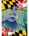 Maryland Flag with Blue Heron Banner