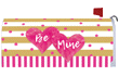 [Pink & Gold Hearts Mailbox Cover]