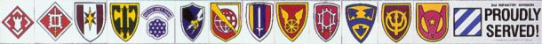 assorted military stickers