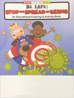 Be Safe, Stop The Spread Of Germs educational coloring book