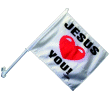 [Jesus Loves You Car Flag]