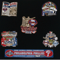 [2008 World Series Champs Phillies 5 Pin Set]
