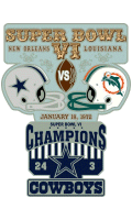 Super Bowl 6 XL Champion Cowboys Trophy Pin