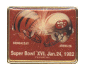 Super Bowl 16 Dueling Helmets Stamp Pin
