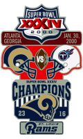 Super Bowl 34 XL Champion Rams Trophy Pin