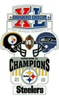 Super Bowl 40 XL Champion Steelers Trophy Pin