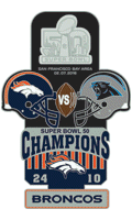 Super Bowl 50 XL Champion Broncos Trophy Pin