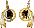 [Washington Redskins Logo J-Hook Earrings]
