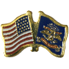 [U.S. & North Dakota Flag Pin]