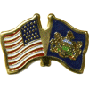 [U.S. & Pennsylvania Flag Pin]