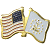 [U.S. & Rhode Island Flag Pin]