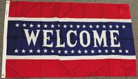 3x5' WELCOME 5 stripe with stars flag