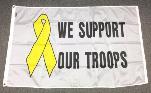 3x5' Nylon We Support - Ribbon Flag $14 each