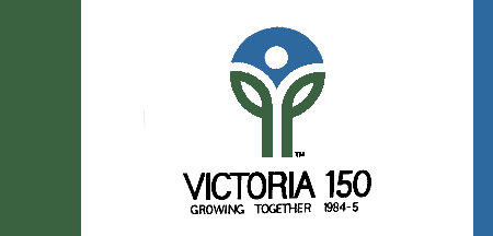 [Victoria 150th Anniversary flag]