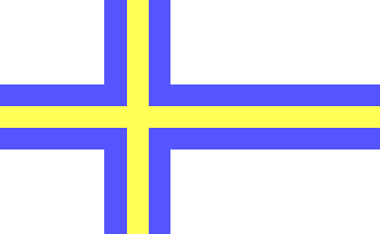 ['Finnish' flag of the Åland Islands]