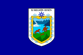 [Previous Aysén regional flag]