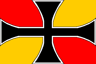 [Flag Proposal no. 17: Quartered flag red-gold with a black cross formy (Germany 1919-1933)]