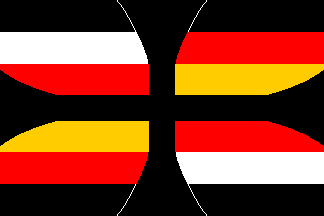 [Flag Proposal no. 21: Quartered flag black-white-red and black-red-gold with a black cross formy (Germany 1919-1933)]