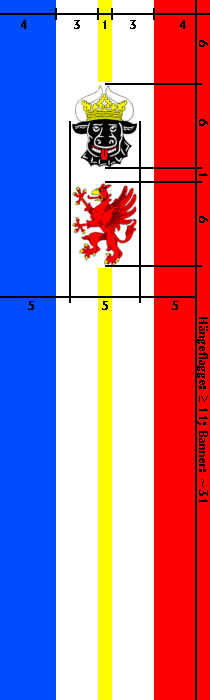 [Vertical State Flag Construction Sheet (Mecklenburg-West Pomerania, Germany)]