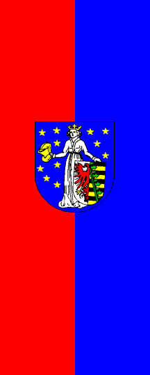 [City of Coswig/Anhalt, hanging flag (Anhalt-Zerbst County, Saxony-Anhalt, Germany)]